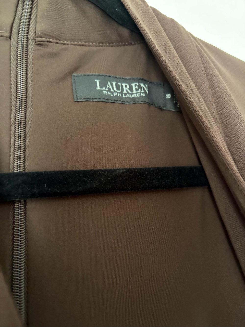 Ralph Lauren Horsebit Belted Surplice Jersey Jumpsuit Chocolate Brown Sz 10 - Picture 8 of 12